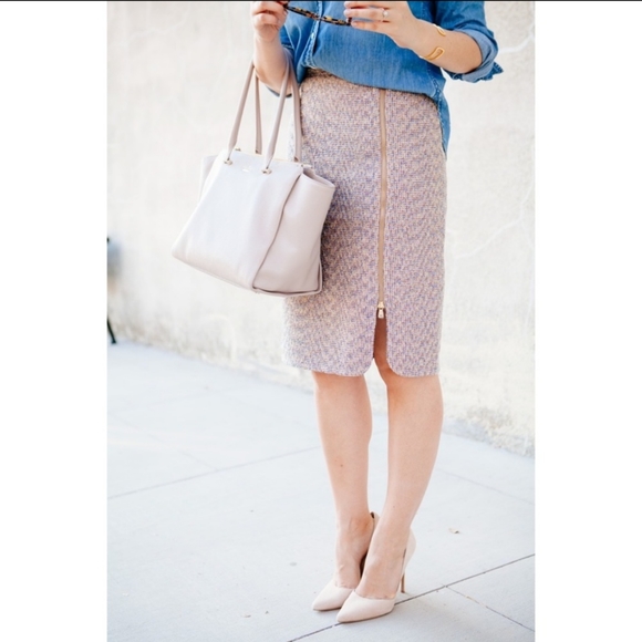 J. Crew tweed pencil skirt with zipper accent - Picture 10 of 16